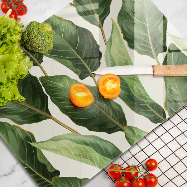 Steklena podloga za rezanje Bananini listi