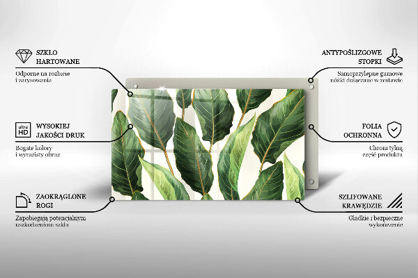 Steklena podloga za rezanje Bananini listi