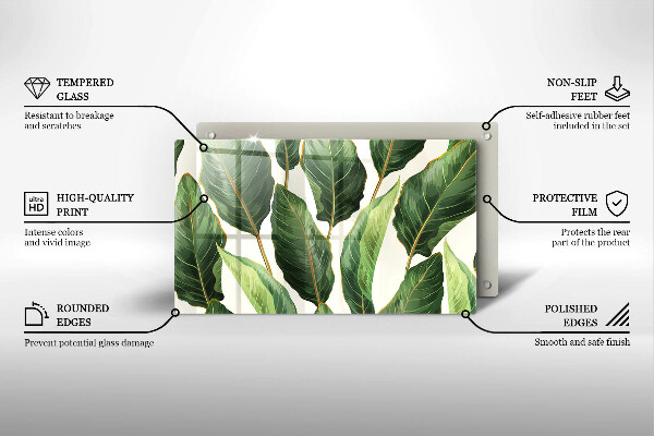 Steklena podloga za rezanje Bananini listi