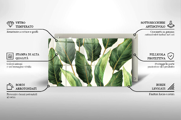 Steklena podloga za rezanje Bananini listi