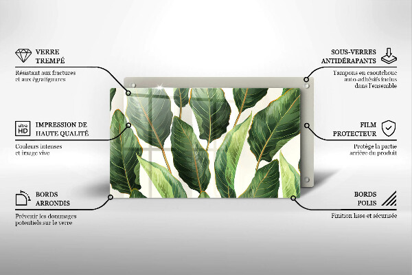 Steklena podloga za rezanje Bananini listi