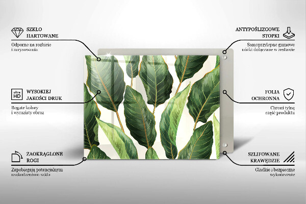 Steklena podloga za rezanje Bananini listi