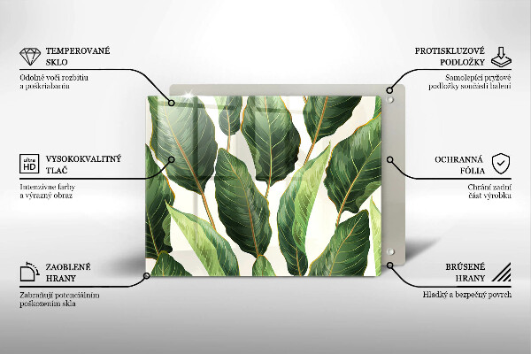 Steklena podloga za rezanje Bananini listi