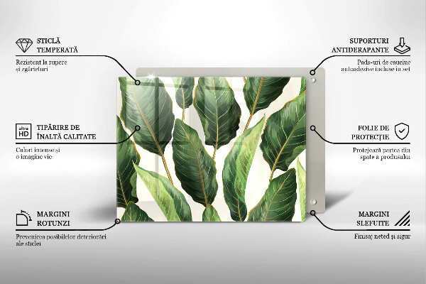 Steklena podloga za rezanje Bananini listi