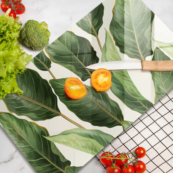 Steklena podloga za rezanje Bananini listi