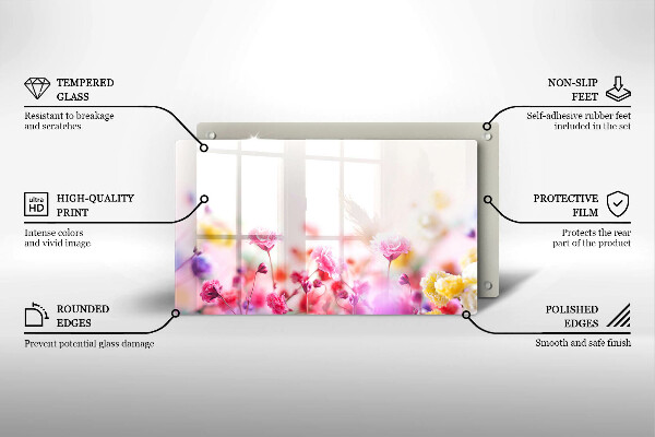 Steklena podloga za rezanje Cvetlični travnik