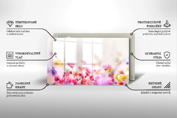 Steklena podloga za rezanje Cvetlični travnik