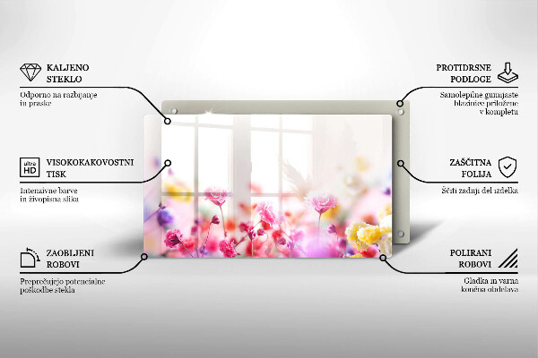 Steklena podloga za rezanje Cvetlični travnik