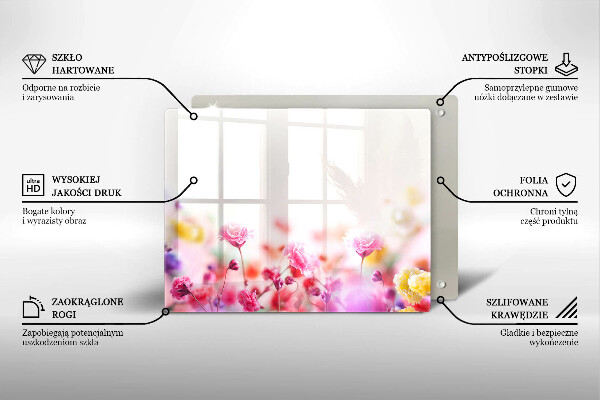 Steklena podloga za rezanje Cvetlični travnik