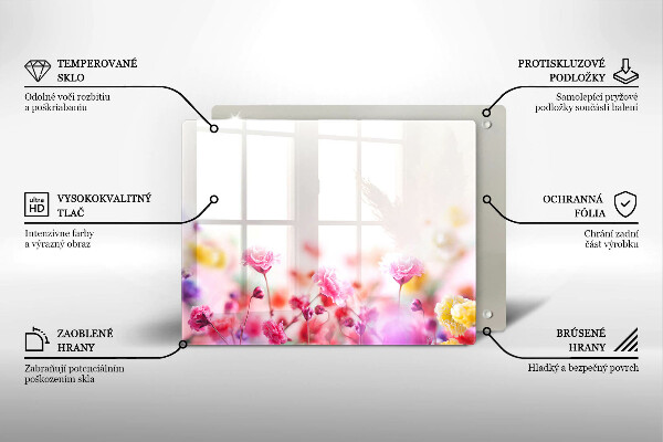 Steklena podloga za rezanje Cvetlični travnik