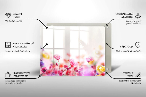 Steklena podloga za rezanje Cvetlični travnik