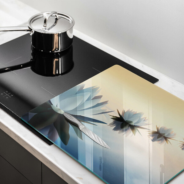 Steklena podloga za rezanje Cvetovi lilije na vodi