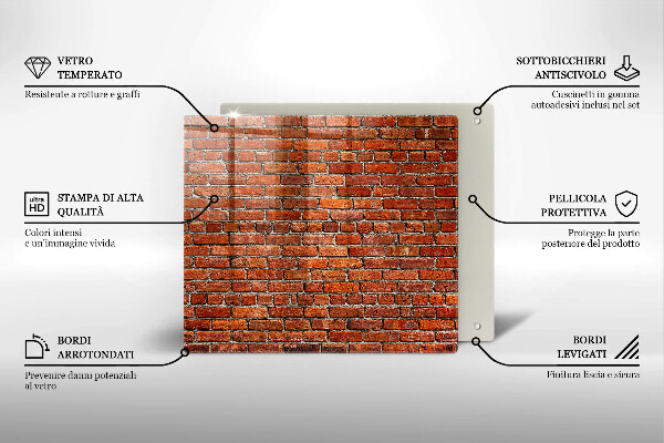 Steklena podloga za rezanje Stena iz opečne stene