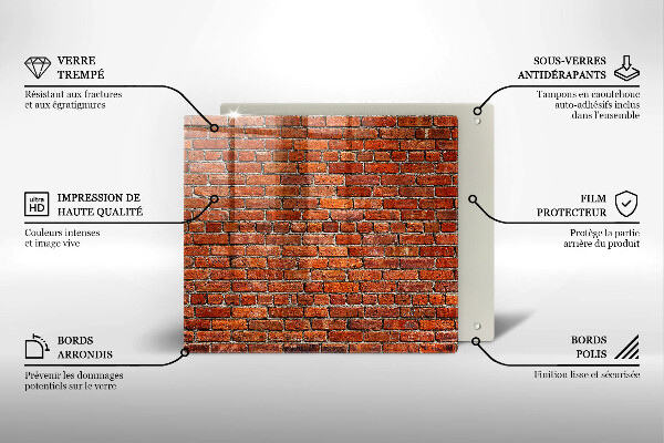 Steklena podloga za rezanje Stena iz opečne stene
