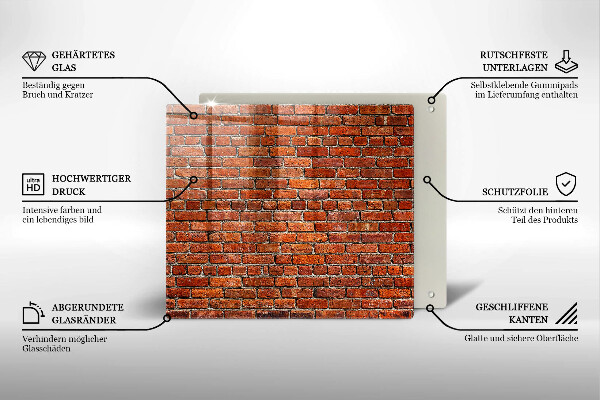 Steklena podloga za rezanje Stena iz opečne stene