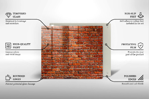 Steklena podloga za rezanje Stena iz opečne stene