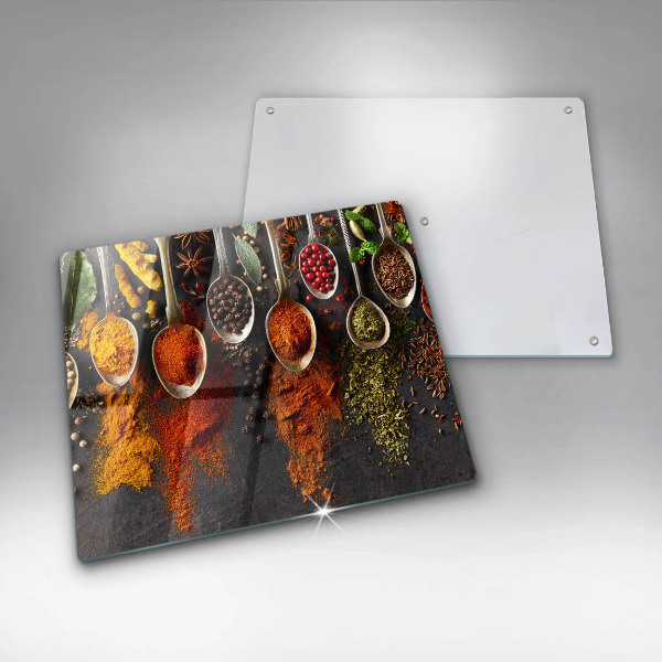 Steklena podloga za rezanje Žlice z začimbami
