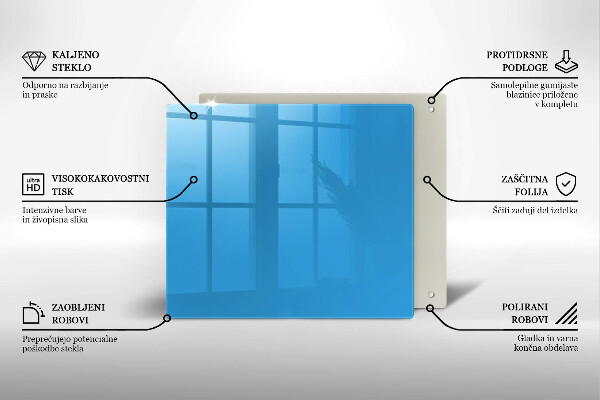 Steklena podloga za rezanje Modra barva