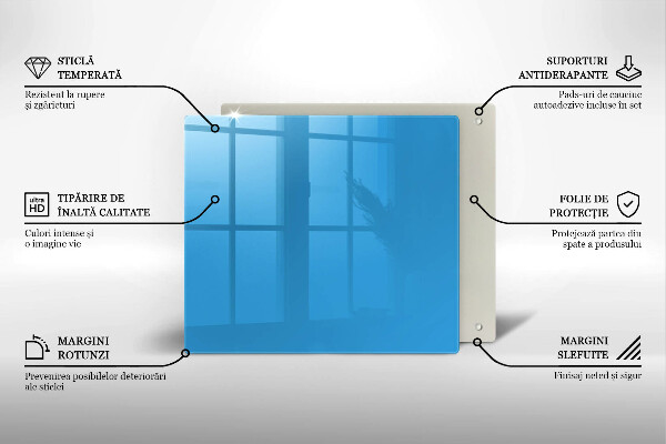 Steklena podloga za rezanje Modra barva