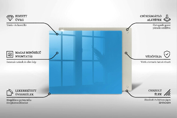 Steklena podloga za rezanje Modra barva