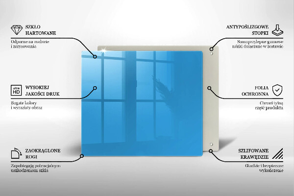 Steklena podloga za rezanje Modra barva