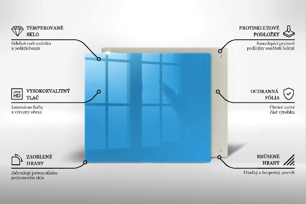Steklena podloga za rezanje Modra barva