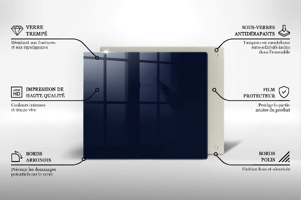 Steklena podloga za rezanje mornarsko modra