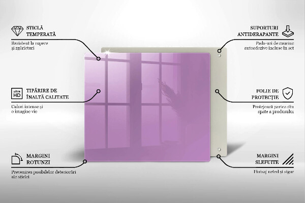 Steklena podloga za rezanje Vijolična barva