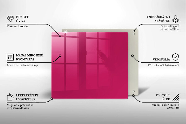 Steklena podloga za rezanje Roza barva