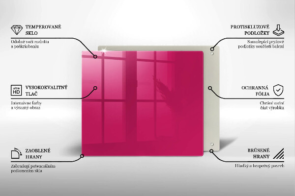 Steklena podloga za rezanje Roza barva