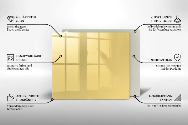Steklena podloga za rezanje Rumena