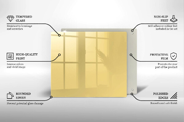 Steklena podloga za rezanje Rumena