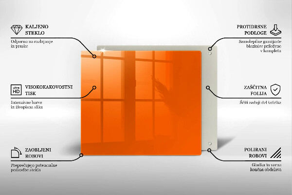 Steklena podloga za rezanje oranžna barva