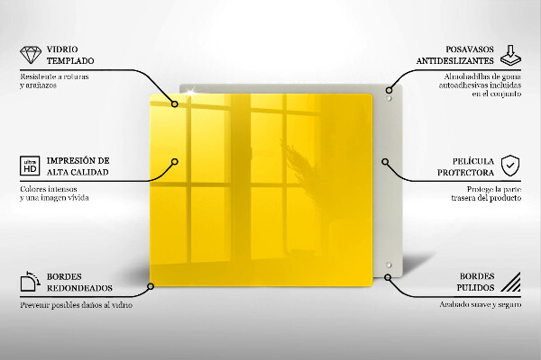 Steklena podloga za rezanje Rumena