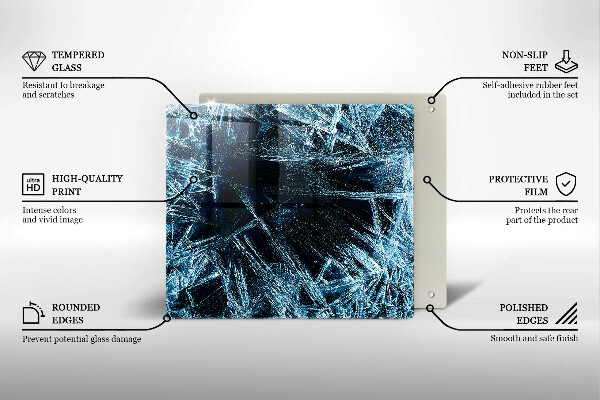 Steklena podloga za rezanje Struktura ostrega ledu