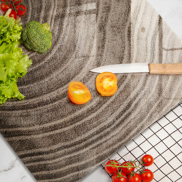 Steklena podloga za rezanje Leseni obroči