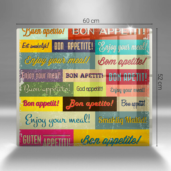 Steklena podloga za rezanje Podnapisi Bon appetit jeziki