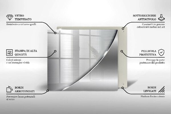 Steklena podloga za rezanje Kovinske oblike