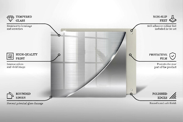 Steklena podloga za rezanje Kovinske oblike