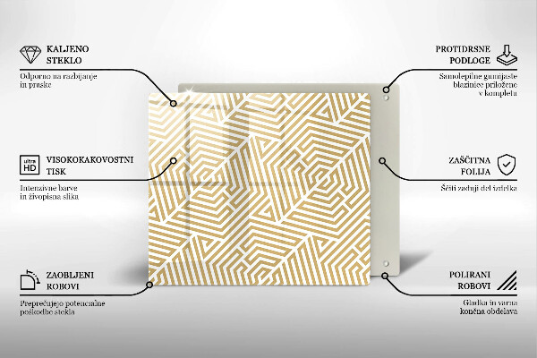 Steklena podloga za rezanje Geometrijske črte