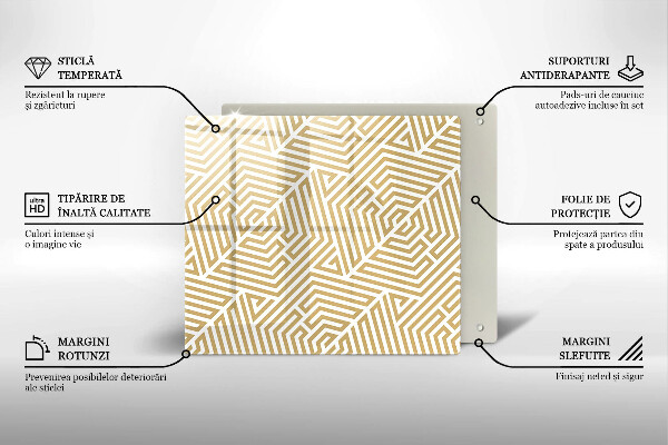 Steklena podloga za rezanje Geometrijske črte