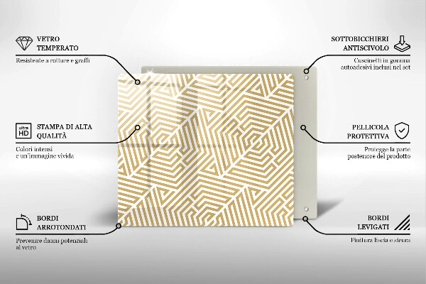 Steklena podloga za rezanje Geometrijske črte