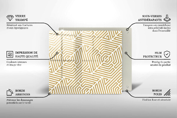 Steklena podloga za rezanje Geometrijske črte