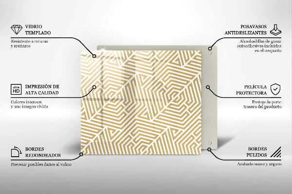 Steklena podloga za rezanje Geometrijske črte