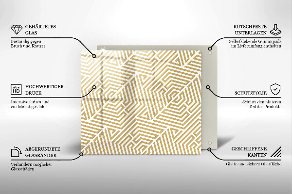 Steklena podloga za rezanje Geometrijske črte