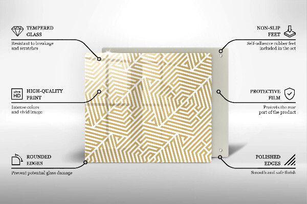 Steklena podloga za rezanje Geometrijske črte