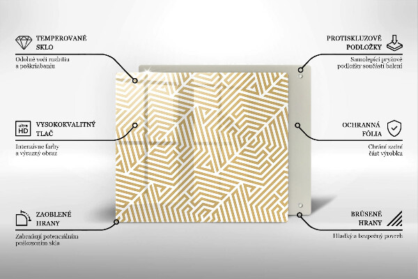 Steklena podloga za rezanje Geometrijske črte