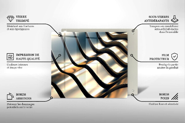 Steklena podloga za rezanje 3D kovinske oblike