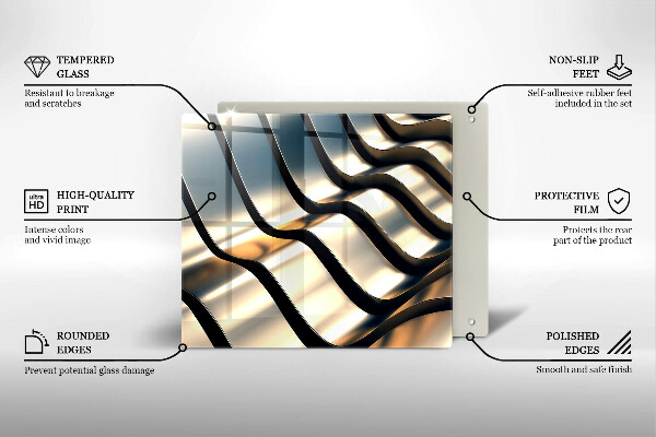 Steklena podloga za rezanje 3D kovinske oblike