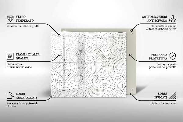 Steklena podloga za rezanje Abstraktne oblike